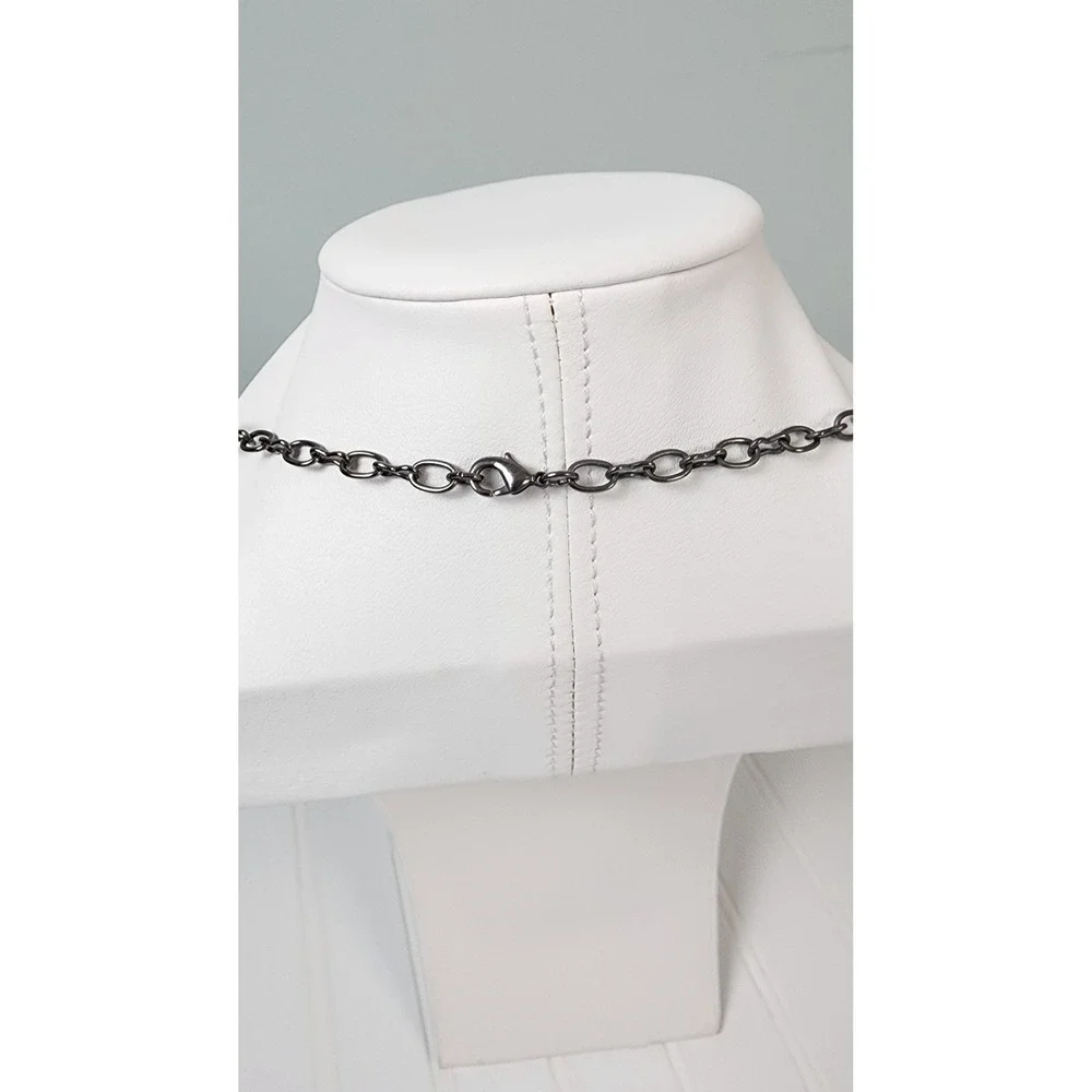 Long Beaded Necklace Red Black Gray Faceted Gemstone‎ Chain Costume Jewelry